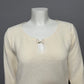 Pubenza Cream Textured Casual 100% Cotton Flared Sleeve Top Sz-Medium