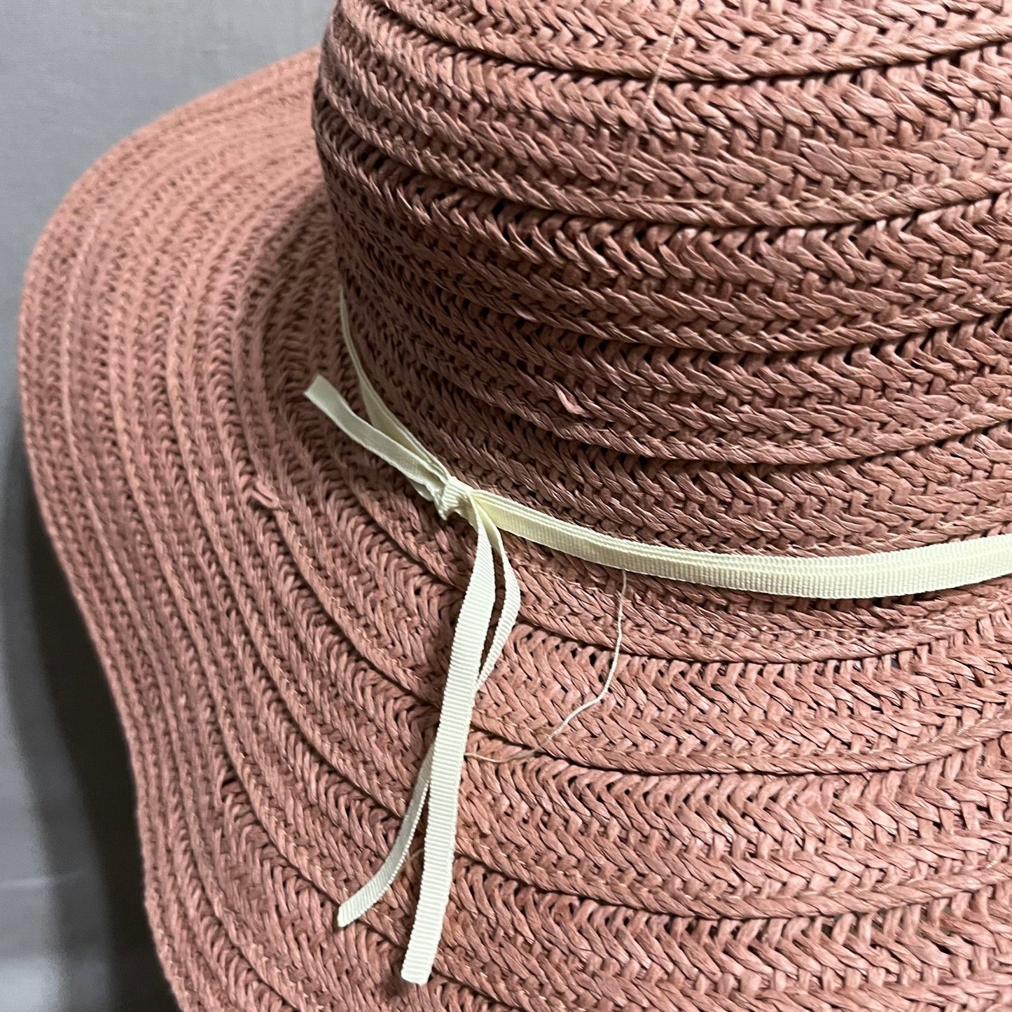 Lauren Conrad Blush Pink Paper Straw Floppy Sun Hat Sz-One Size