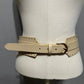 Loft Genuine Leather Cream Gold Studded Wide Belt Sz-Medium/Large