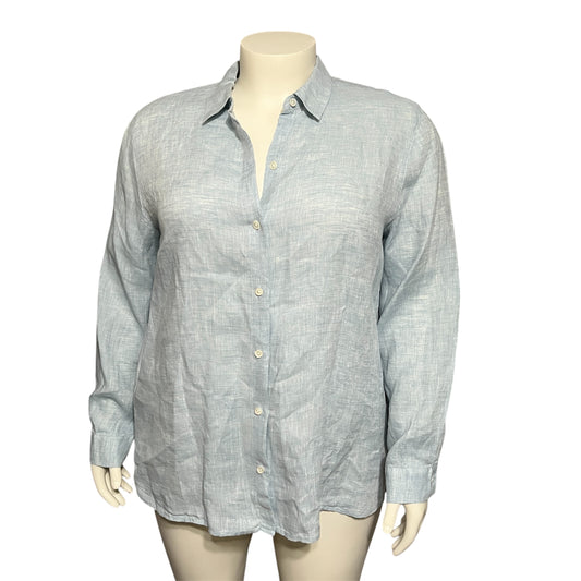 J.Jill Light Blue Linen Shirt Sz-XL