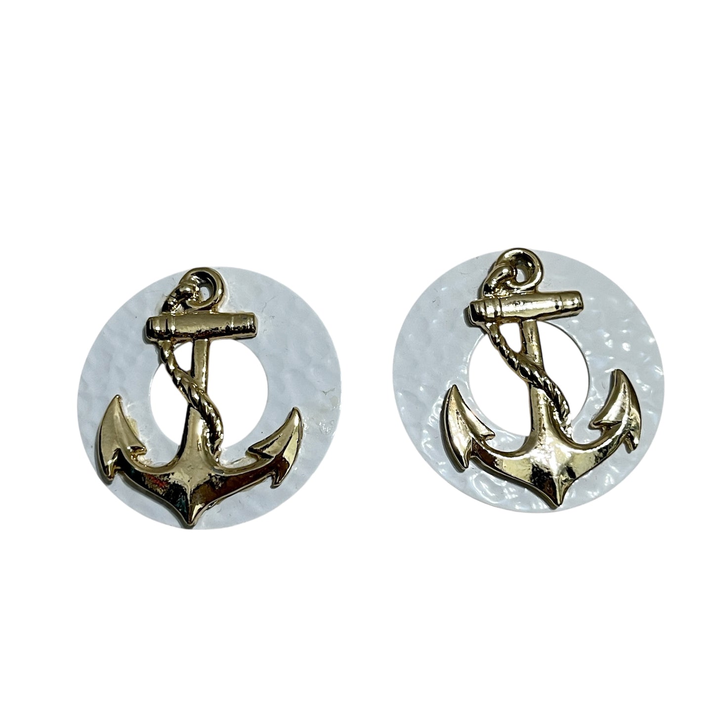Gold Anchor Earrings
