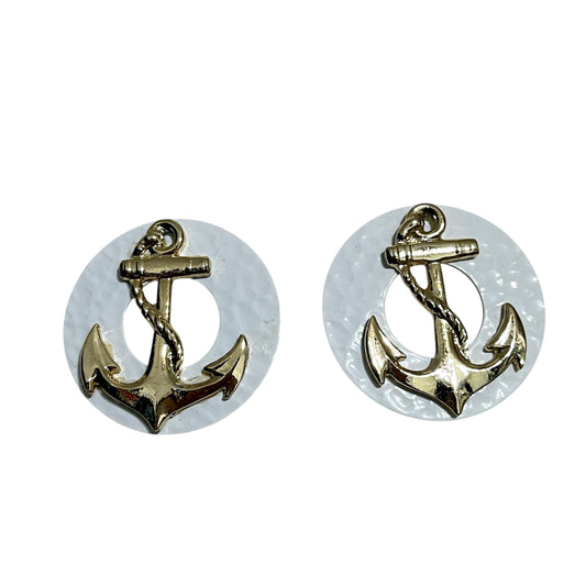 Gold Anchor Earrings
