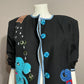 Daniel K Cotton Elephant Black Artsy Blazer Sz-Medium