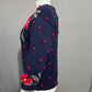 Vintage Jennifer Reed Navy Cherry Red Floral Embroidered Artsy Sweater Sz-Medium