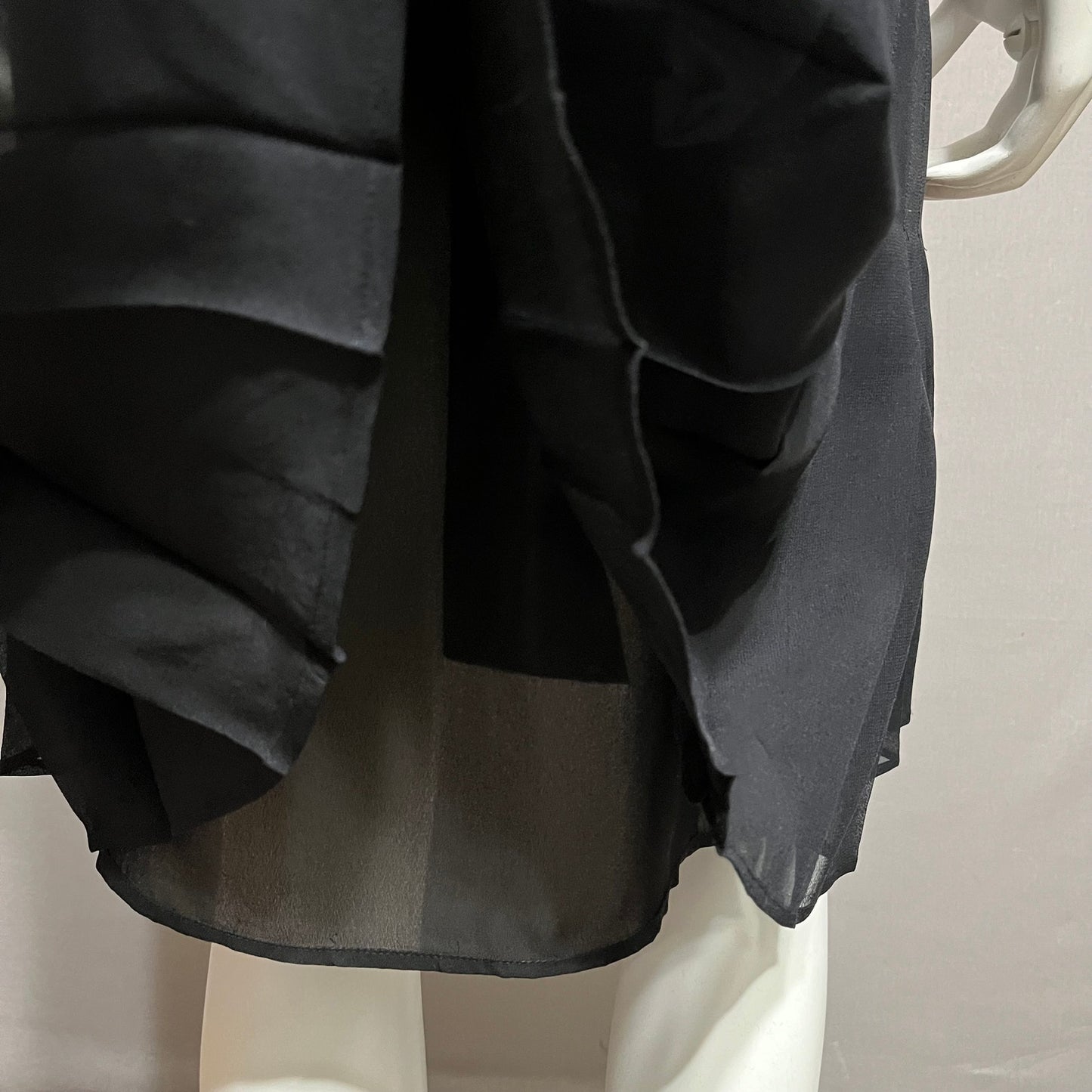 Kate Hill 100% Silk Black Knife Pleated Knee Length Skirt Sz-6P