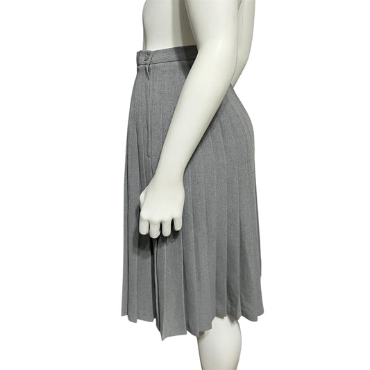 Samantha Taylor Gray A-Line Pleated Skirt Sz-6