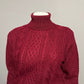 Studio Burgundy Chunky Cable Knit Turtleneck Sweater Sz-Medium