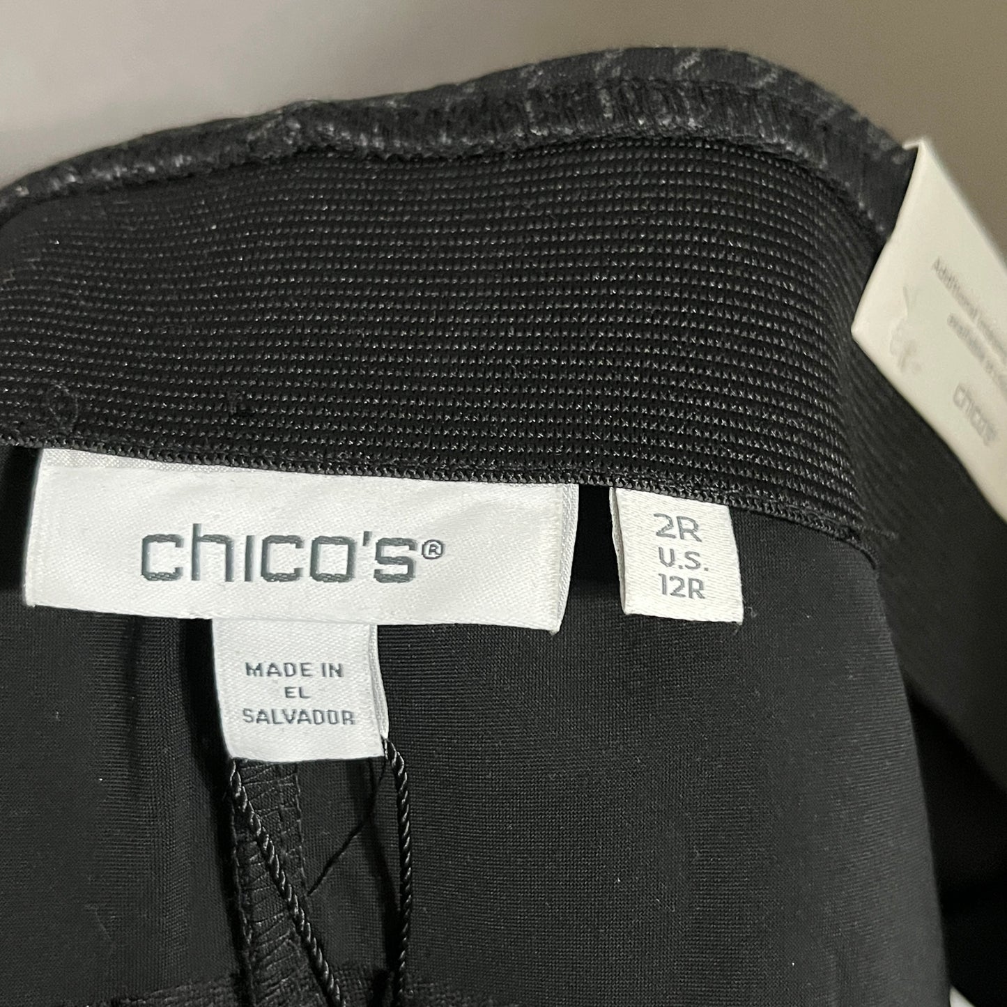 Chico's Elegant Black Slimming Check Print Ankle Pant Sz-2R