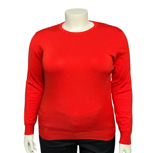 2- Isaac Mizrahi Silk Cotton Blend Crew Neck Lightweight Sweaters Sz-XL (Red & Black)