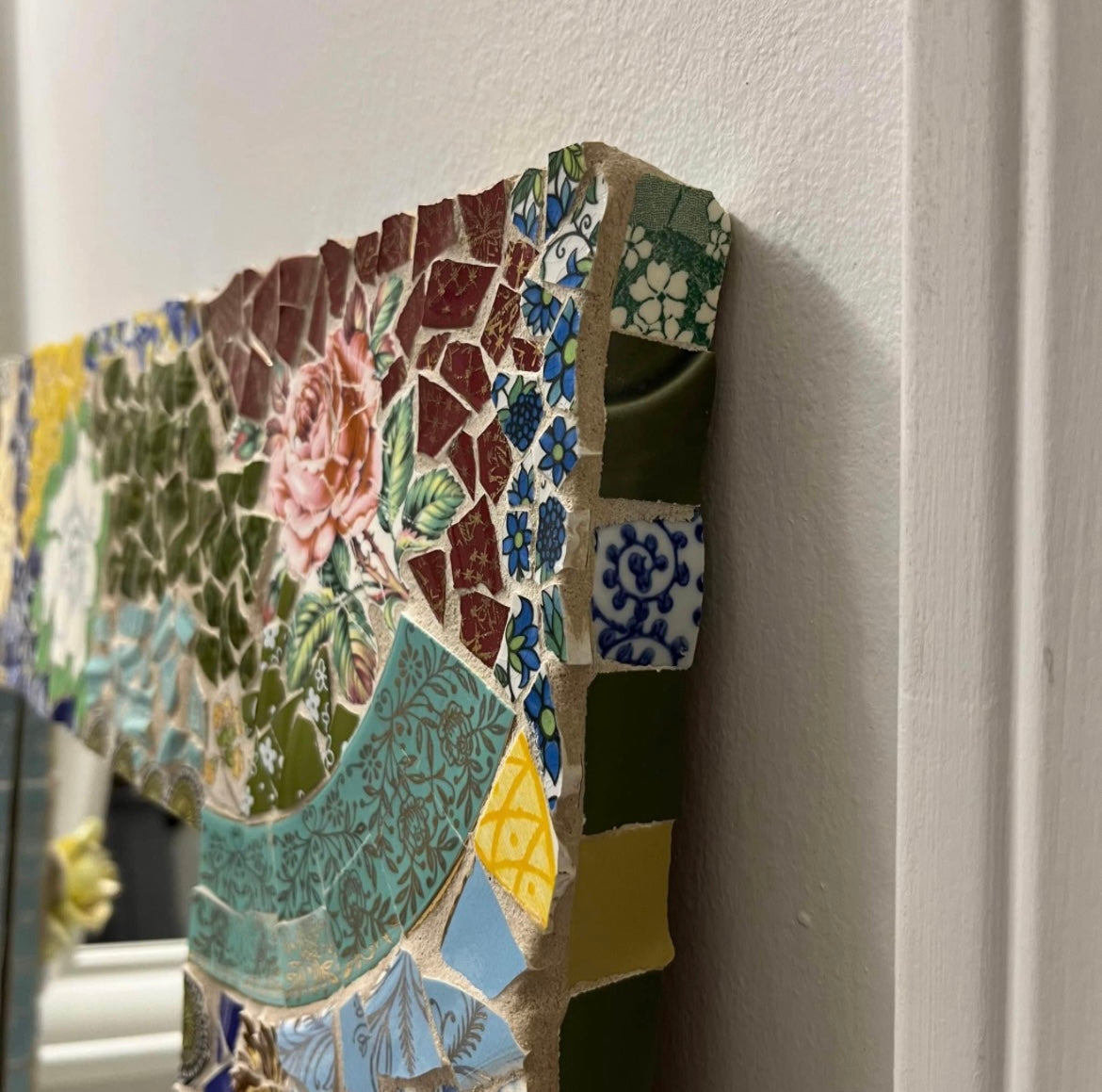 Mosaic Tile Floral RARE Wall Mirror