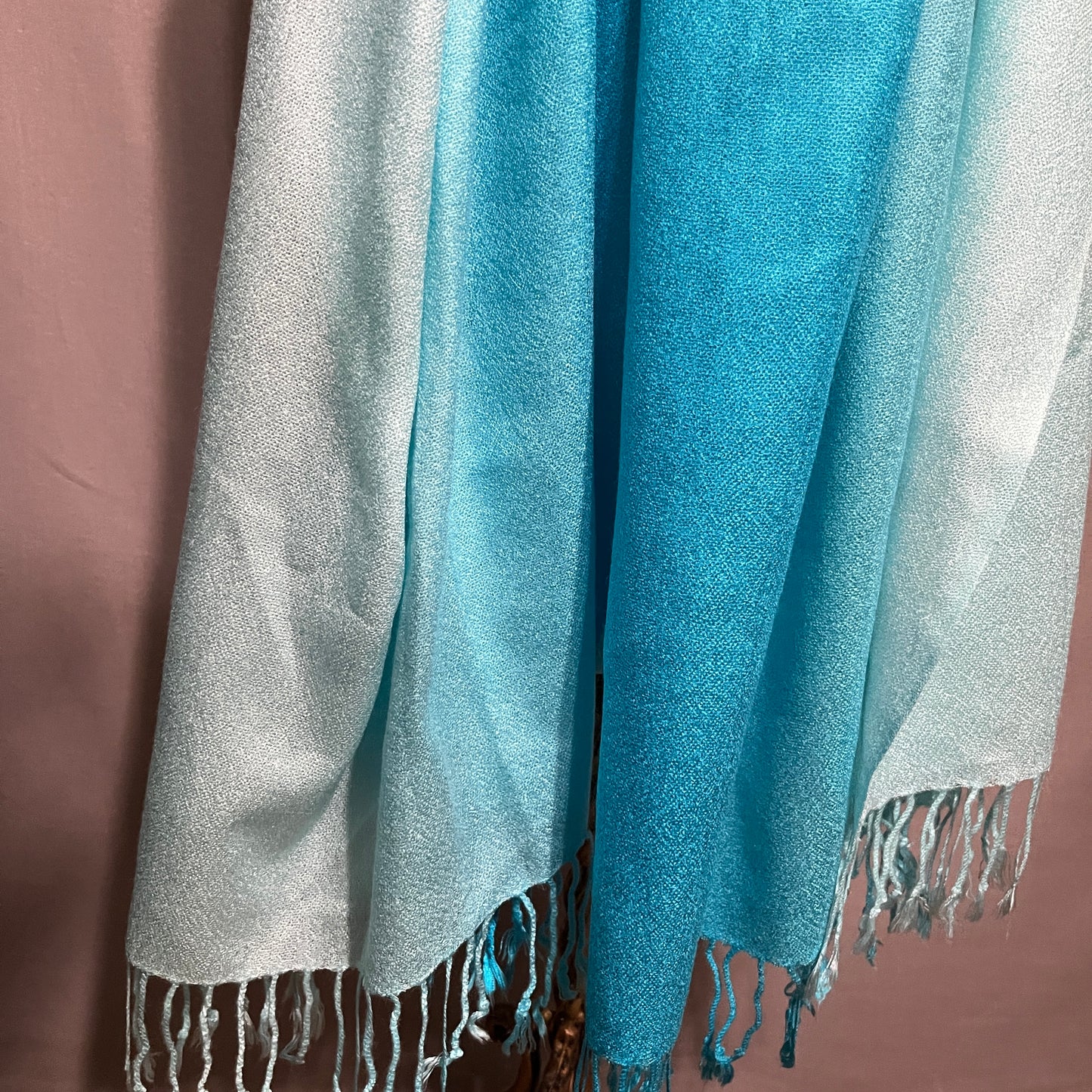 D&G Pashmina Blue and Aqua Ombré Women's Scarf