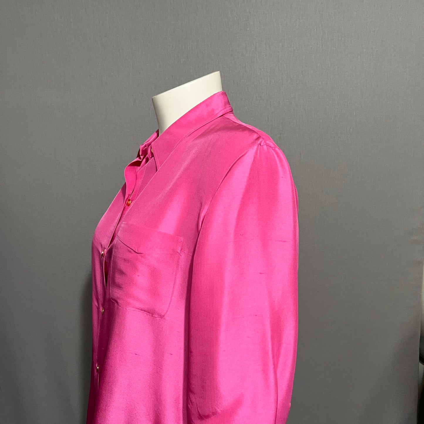Lauren Ralph Lauren Hot Pink 100% Silk Blouse Sz-16