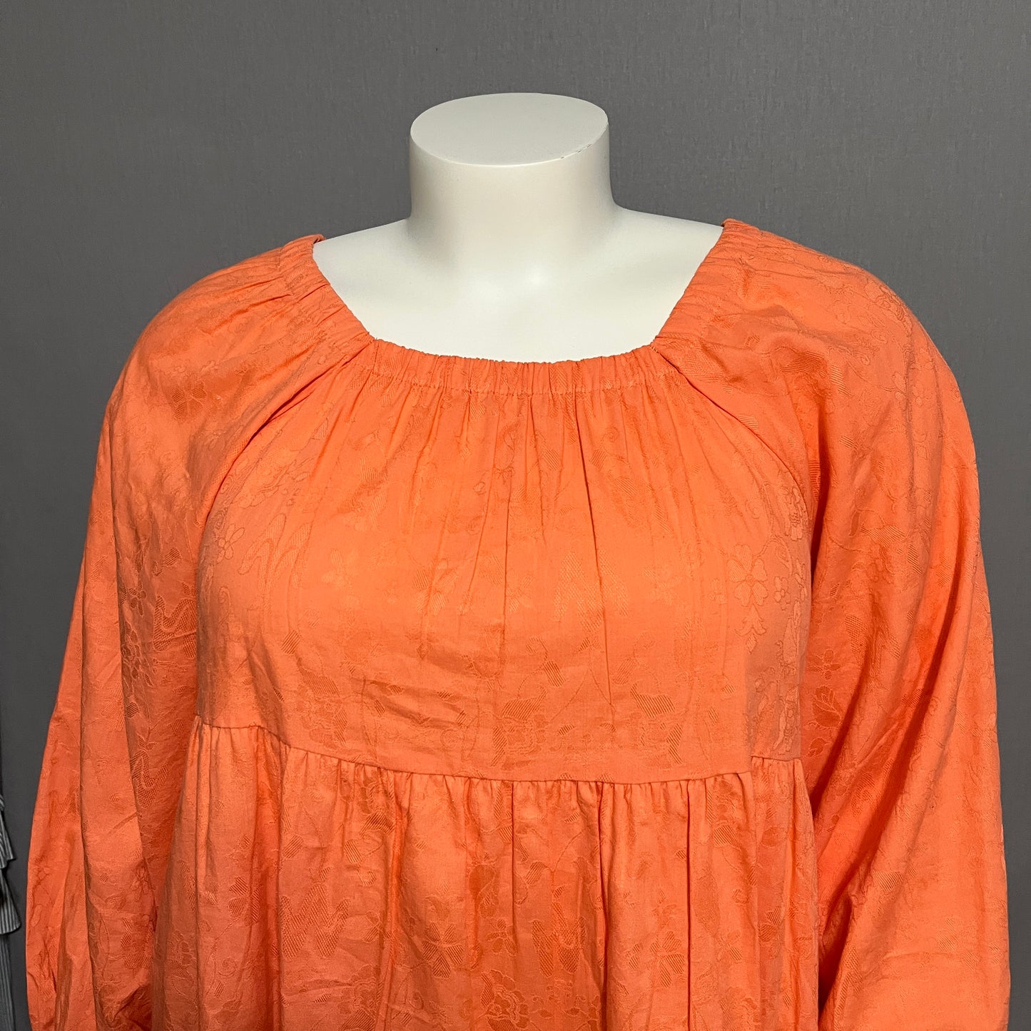 Universal Thread Vibrant Orange Cotton Pleated Flared Dress Sz-XL