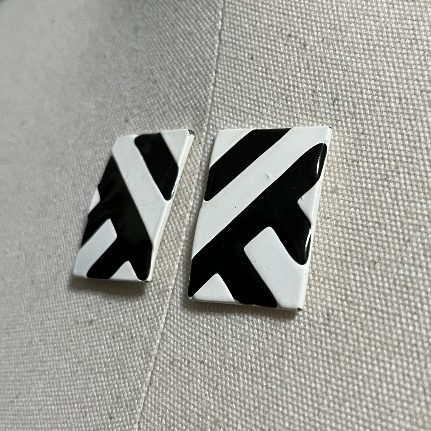 Black and White Geometric Earrings
