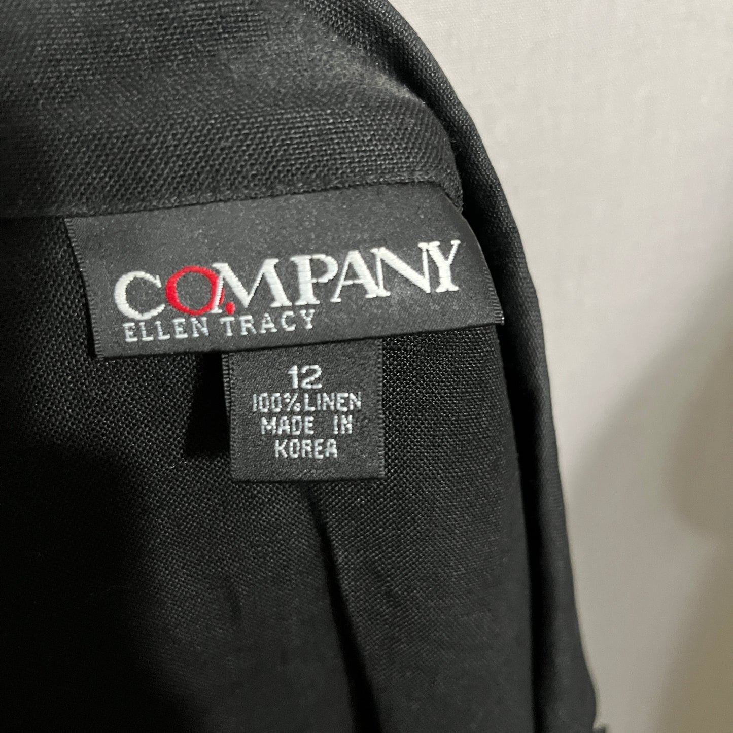 Ellen Tracy Black Linen Shirt Sz-12