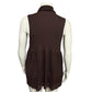 Nurture Chocolate Tussah Silk Brown Knit Peplum Sweater Vest Sz-Large