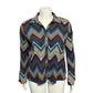dressbarn Multicolor Chevron Button Down Shirt