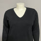Carol Rose Elegant Black V Neck Acrylic Sweater Sz-2X