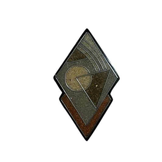 Vintage Geometric Brooch in Earth Tones