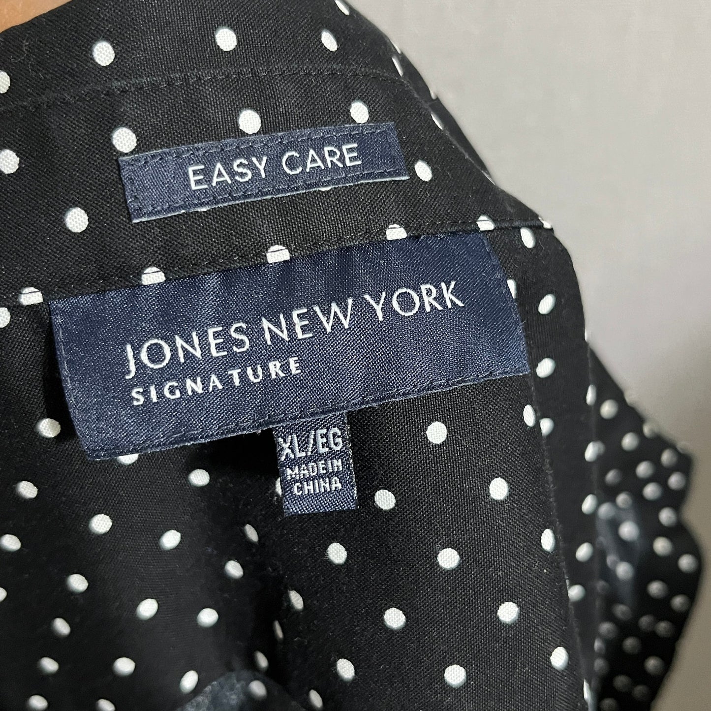 Jones New York Women’s Button Front Polka Dot Shirt 100% Cotton Sz-XL