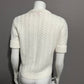 Vintage Bradley Cream Textured Knit Gold Button Front Cardigan Sz-Small