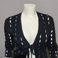 Cyrus Black Cutout Sleeve Bow Tie Cardigan Sweater Sz-Medium
