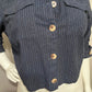 Lane Bryant Navy Linen / Cotton Striped Lightweight Jacket Sz-18