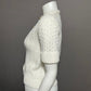 Vintage Bradley Cream Textured Knit Gold Button Front Cardigan Sz-Small