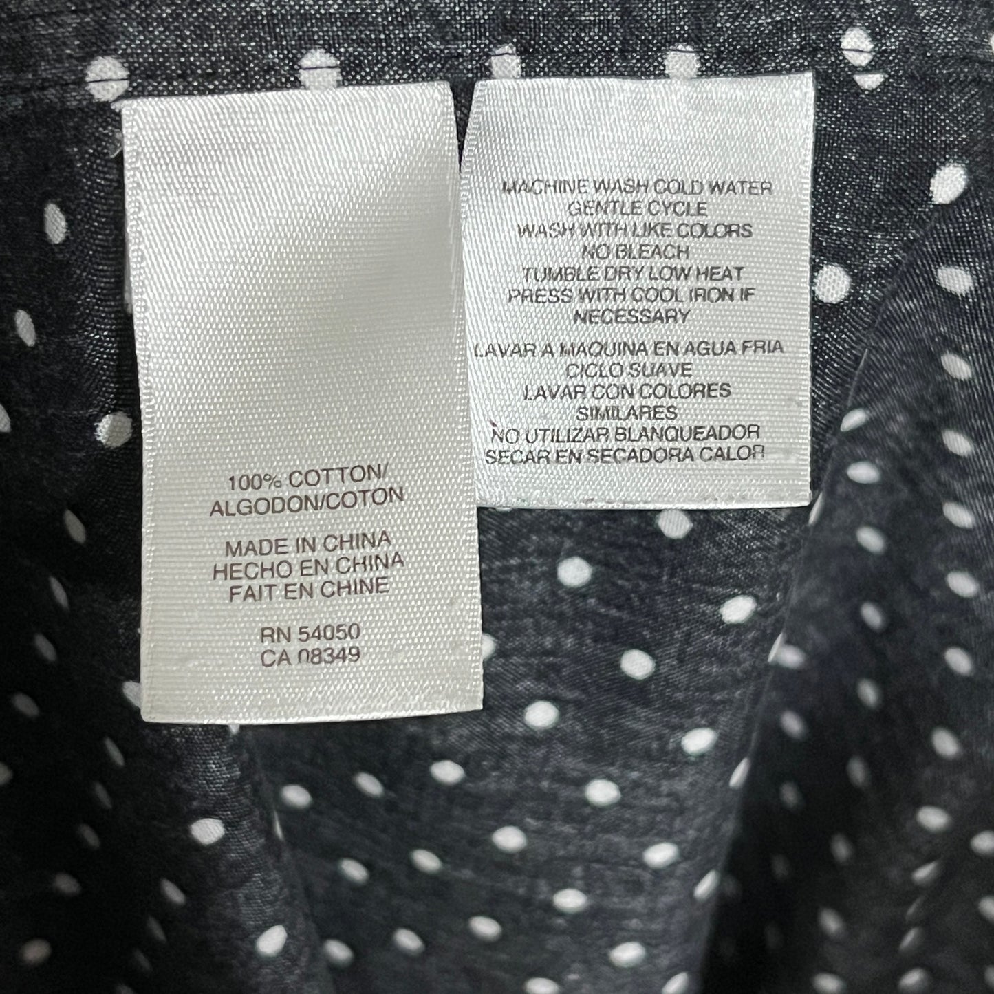 Jones New York Women’s Button Front Polka Dot Shirt 100% Cotton Sz-XL