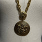 Gold Tone Eagle Medal Pendant Necklace