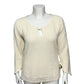 Pubenza Cream Textured Casual 100% Cotton Flared Sleeve Top Sz-Medium