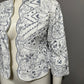 Chicos Women’s Cotton Jacket Embroidered Eyelet Scalloped Edge Sz-2 Medium