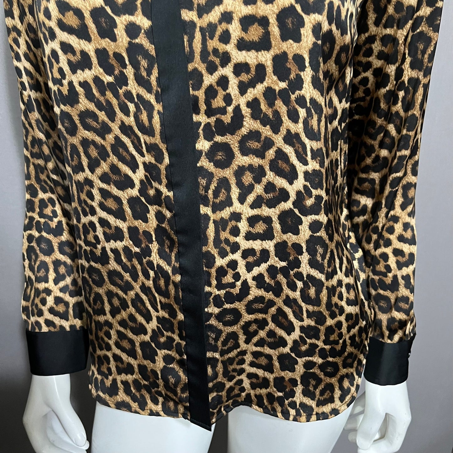 Michael Kors Cheetah Print Satin Blouse Sz- Medium Petite