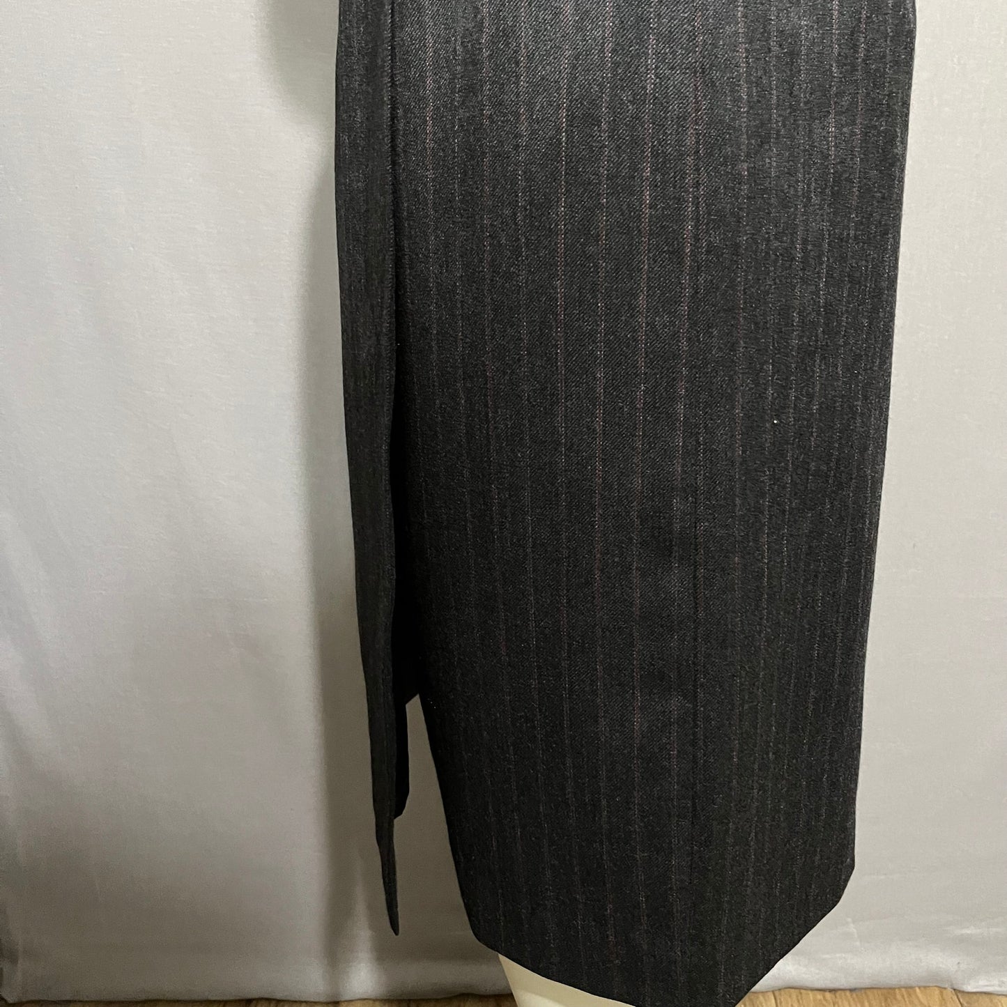 Jennifer & Grace 100% Wool Striped Career Wrap Pencil Skirt Sz-12