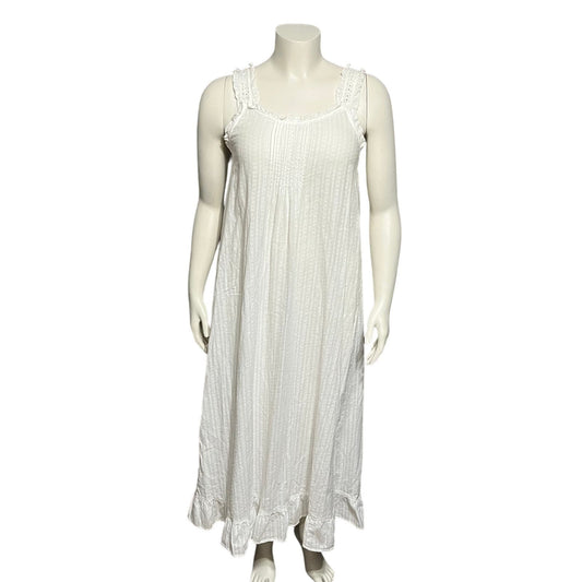 Rachel Ashwell White 100% Cotton Ruffle Nightgown Sz-Medium