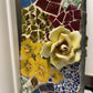 Mosaic Tile Floral RARE Wall Mirror