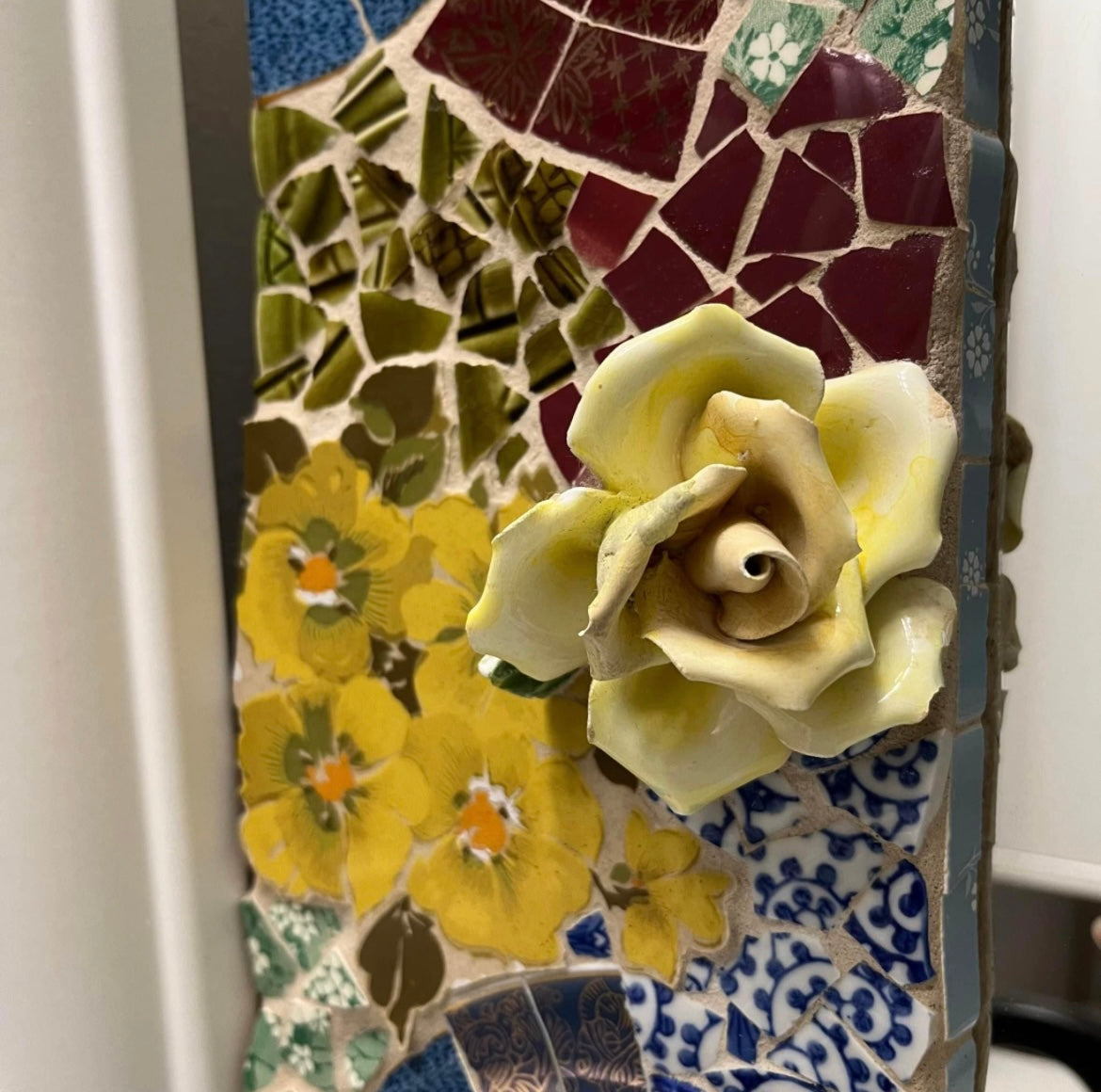 Mosaic Tile Floral RARE Wall Mirror