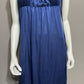 Vintage Navy Blue Lace Trimmed Full Nightgown Sz-Small