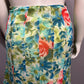 Ann Taylor 100% Silk Green Floral Pleated Pencil Skirt Sz-14