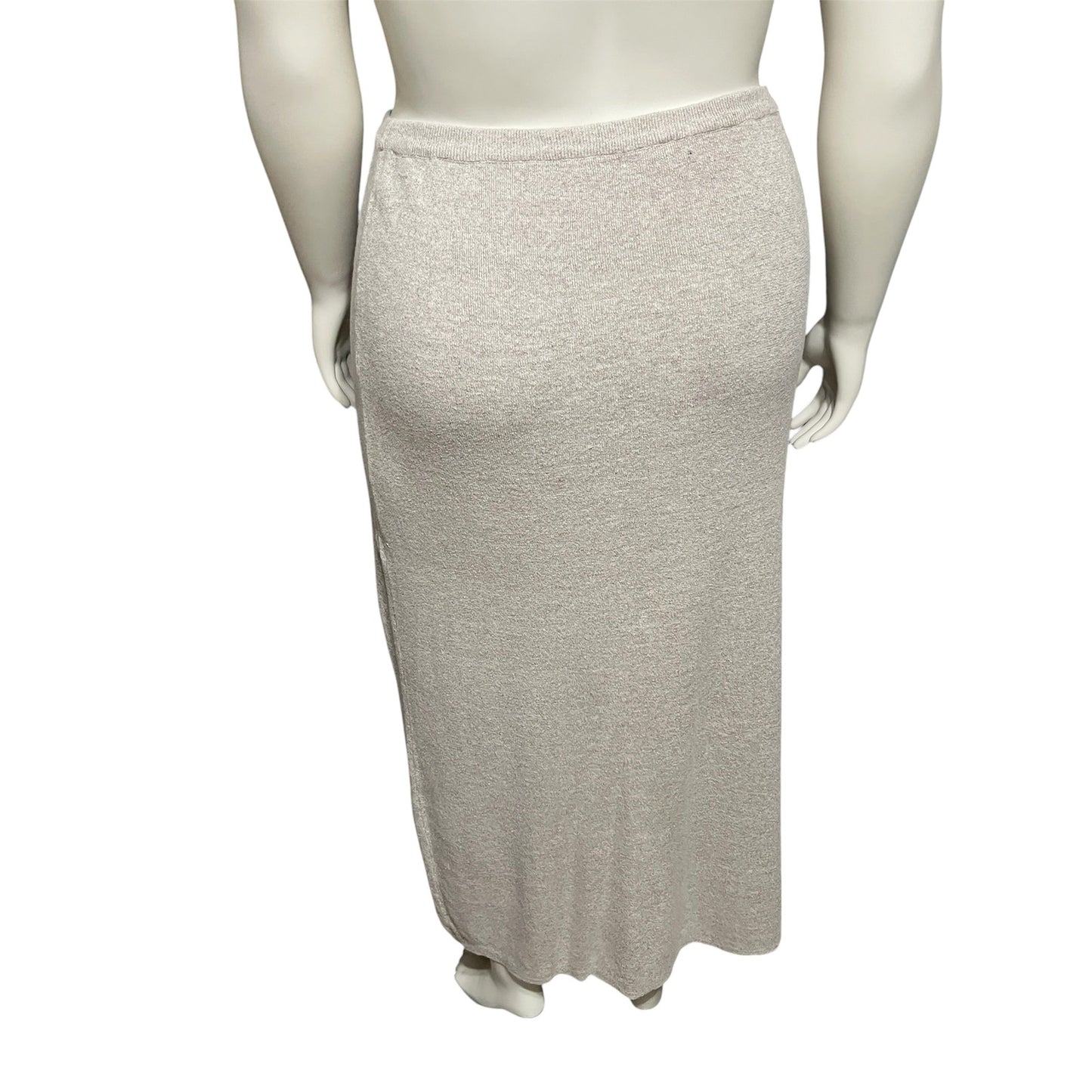 Tweeds Womens Linen Cotton Ponte Knit MIDI Fitted Skirt Sz-XL