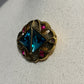 Vintage Gold Brooch with Blue and Pink Gems