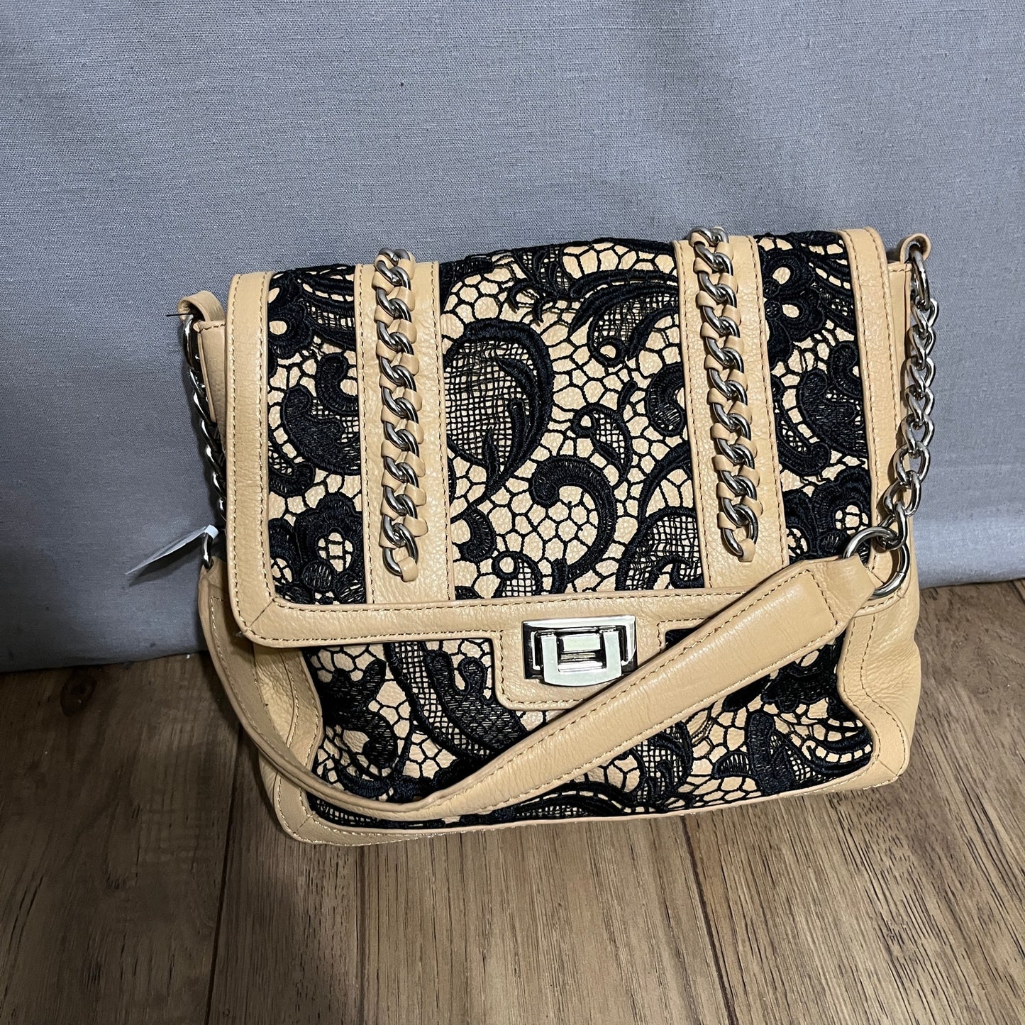 Mary Norton Women’s Leather With Black Lace Handbag