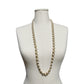 Gold Metal With Wrapped Pearls Necklace