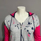 Angel Gray Paint Splatter With Pink Sleeve Zip Up Cardigan Sz-Medium