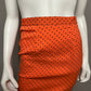 Orange With Black Polka Dot Pencil Skirt Sz-XS