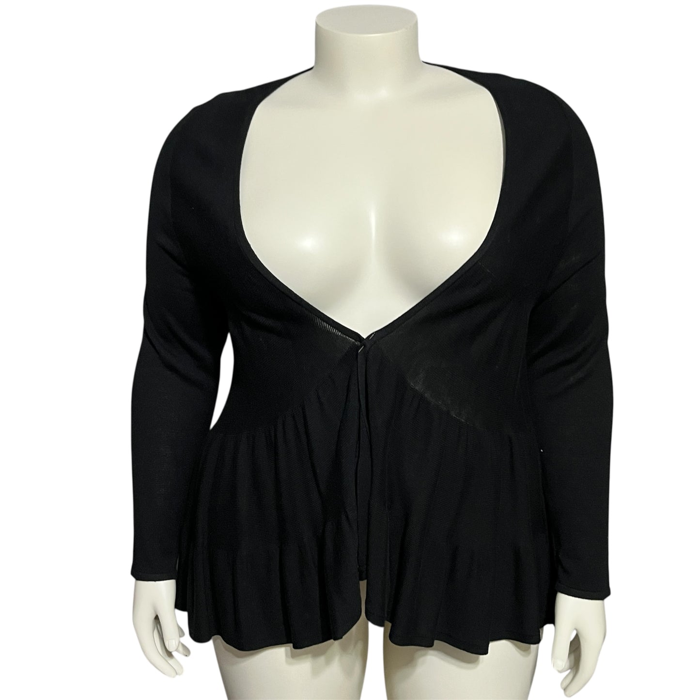 Joseph A Black Open 3 Tiered Cardigan Sz-XL