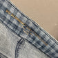 Chicos Denim Grid Print Slimming Girlfriend Crop Jeans Sz-2 (XL)