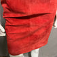 Toffs Red Suede Leather Pencil Skirt Sz-4