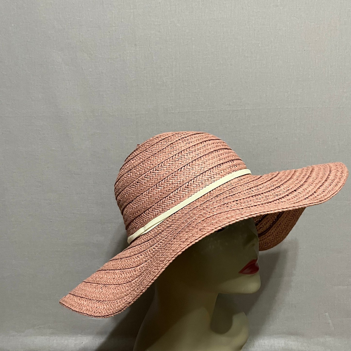 Lauren Conrad Blush Pink Paper Straw Floppy Sun Hat Sz-One Size