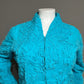 Casual Living Turquoise 100% Cotton Artsy Textured Lightweight Jacket Sz-1X